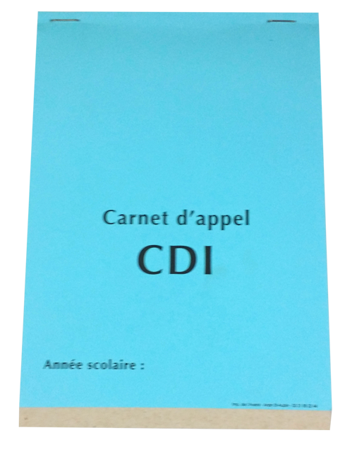 couverture carnet d'appel CDI