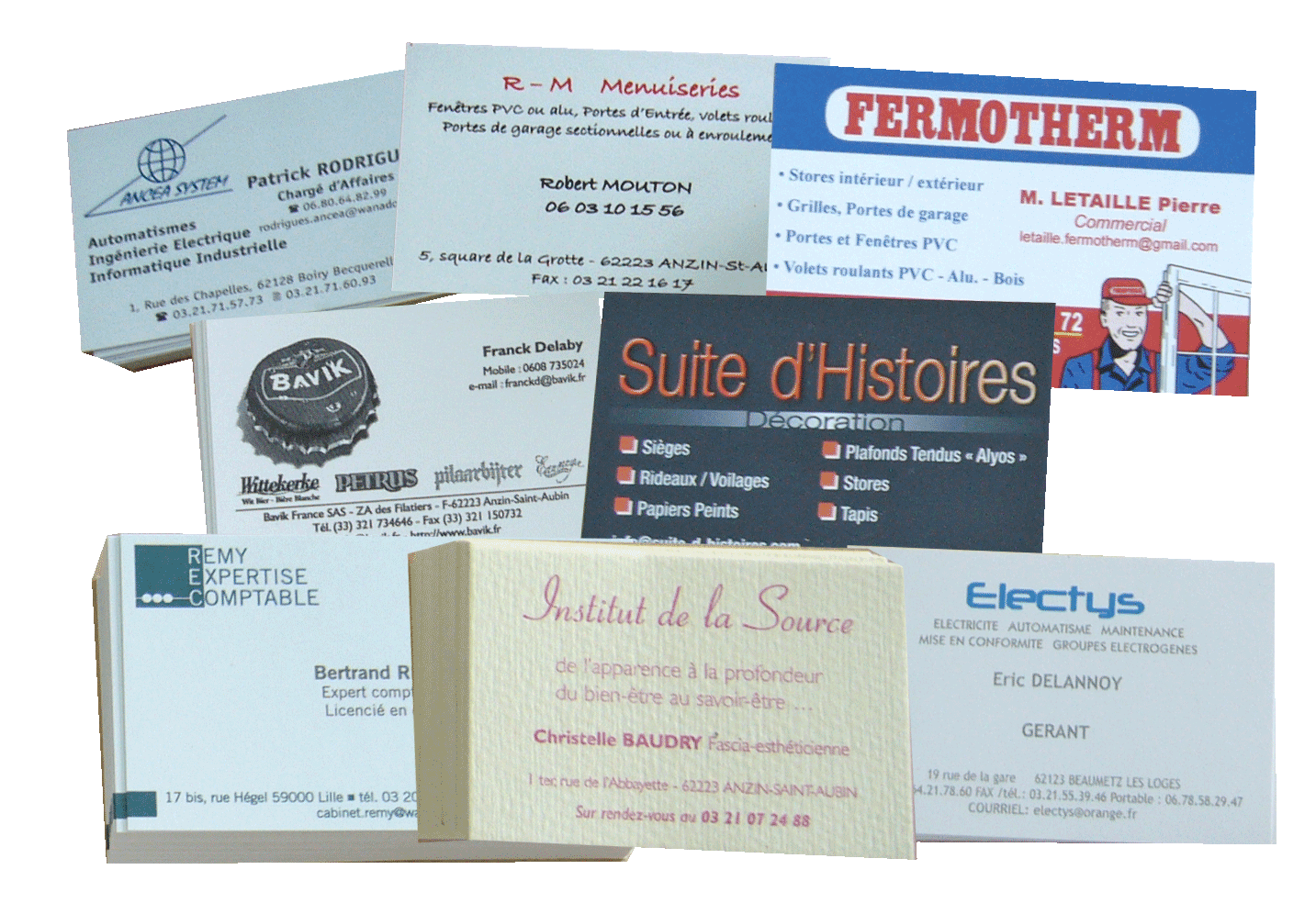 montage cartes commerciales